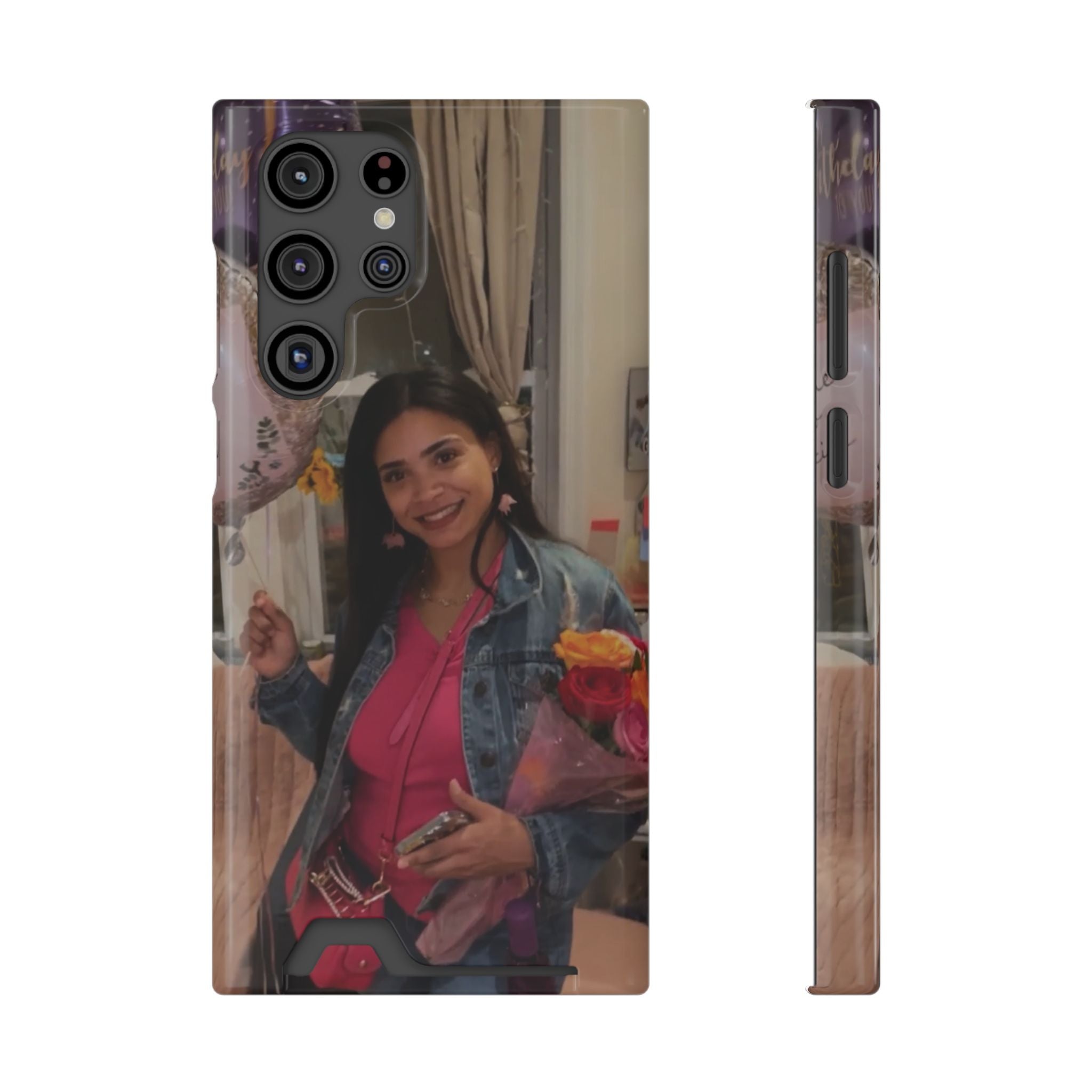 Amazing Carol Birthday Selfie Phone Case with Card Holder