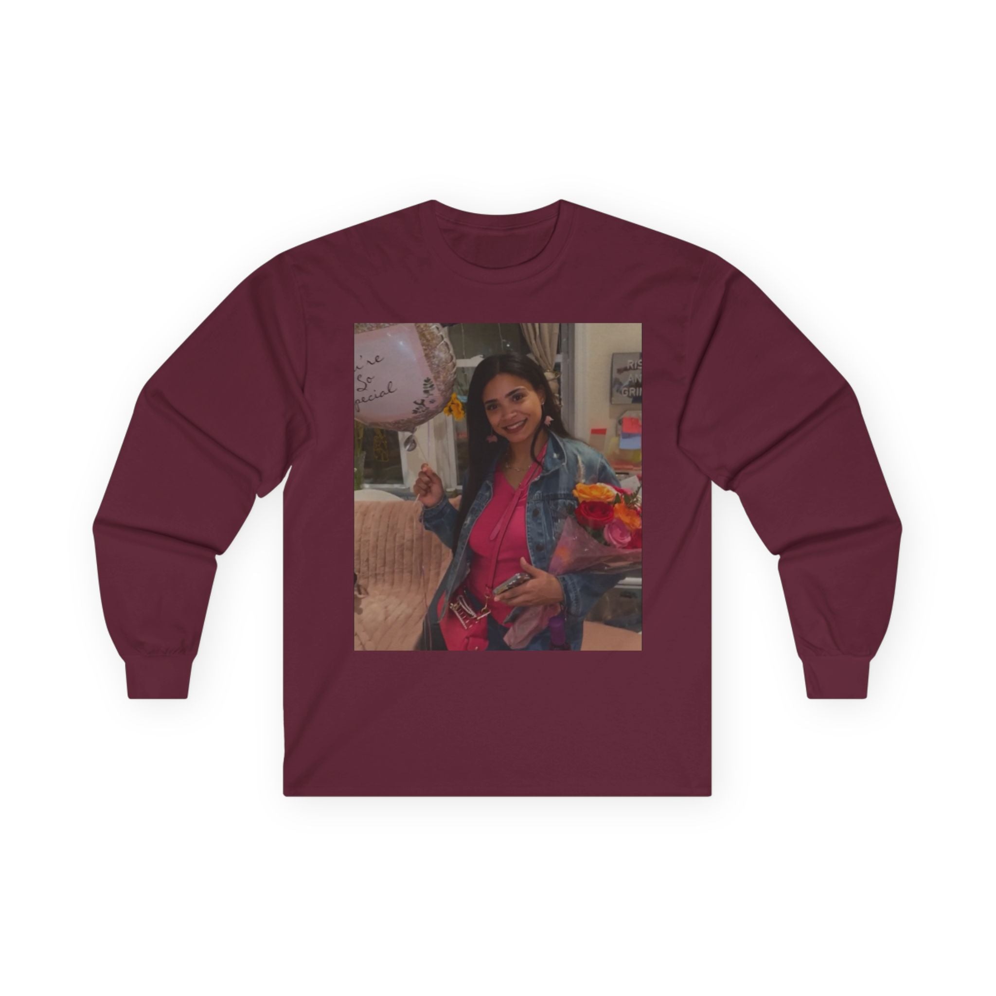 Amazing Carol Birthday Selfie Long Sleeve 100% Cotton Tee