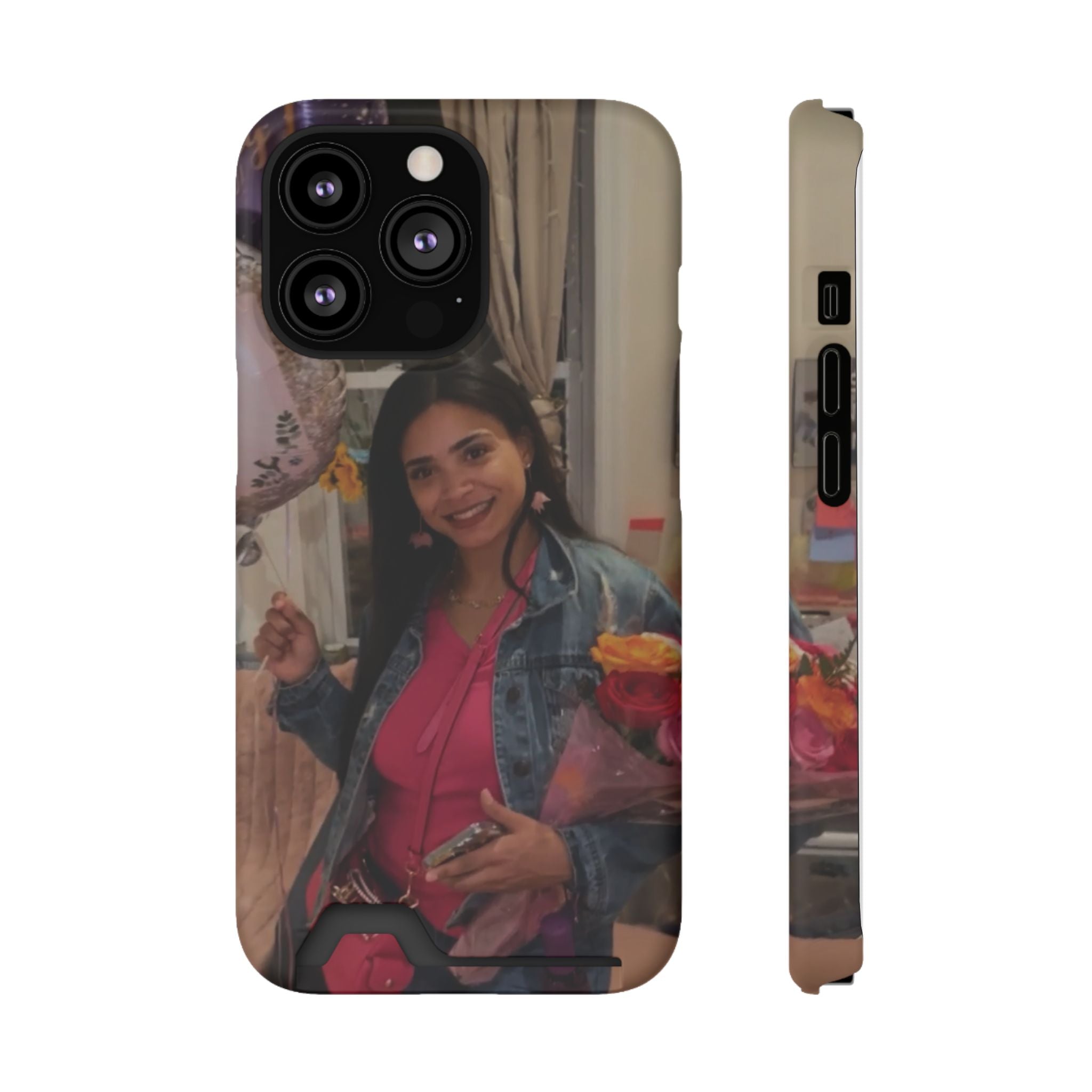 Amazing Carol Birthday Selfie Phone Case with Card Holder